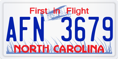 NC license plate AFN3679