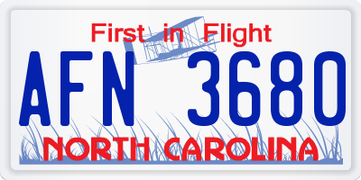 NC license plate AFN3680