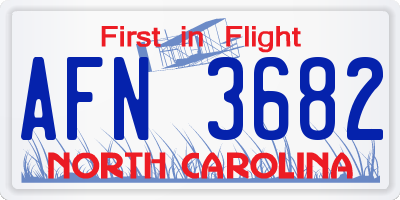 NC license plate AFN3682