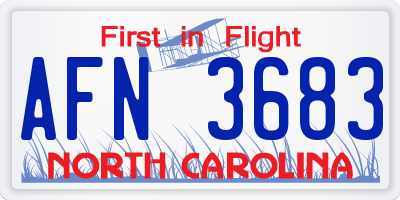 NC license plate AFN3683