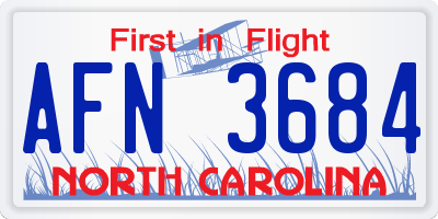 NC license plate AFN3684