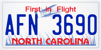 NC license plate AFN3690