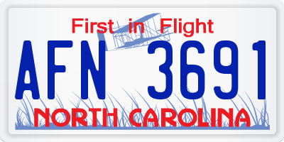 NC license plate AFN3691