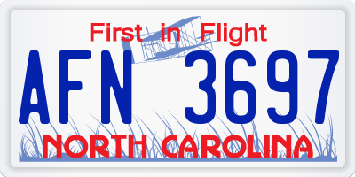 NC license plate AFN3697