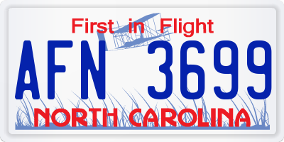 NC license plate AFN3699