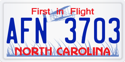NC license plate AFN3703
