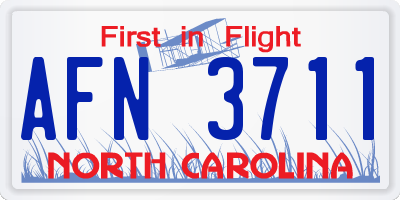 NC license plate AFN3711