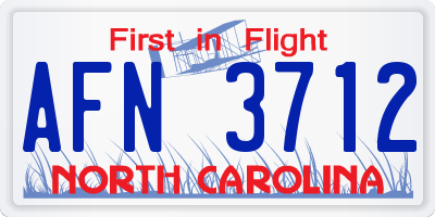 NC license plate AFN3712