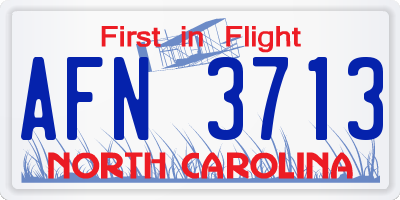 NC license plate AFN3713