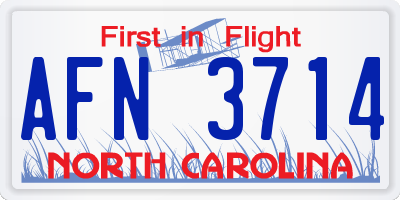 NC license plate AFN3714