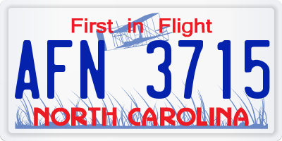 NC license plate AFN3715