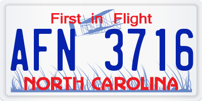 NC license plate AFN3716