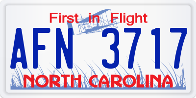NC license plate AFN3717