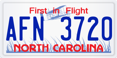 NC license plate AFN3720