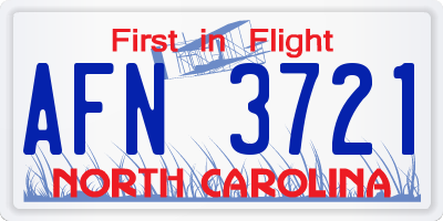 NC license plate AFN3721