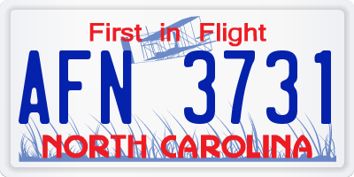 NC license plate AFN3731