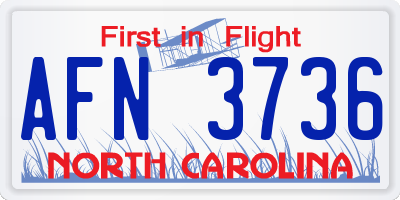 NC license plate AFN3736