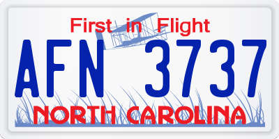 NC license plate AFN3737