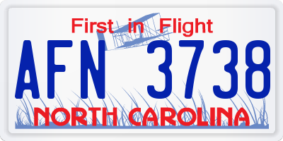 NC license plate AFN3738