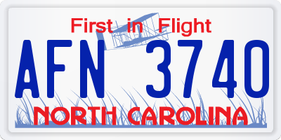 NC license plate AFN3740