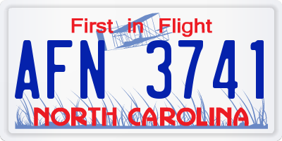 NC license plate AFN3741