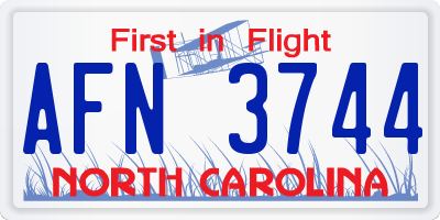 NC license plate AFN3744