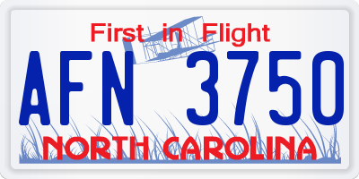 NC license plate AFN3750