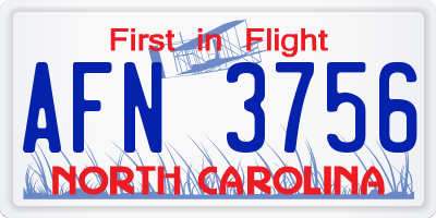 NC license plate AFN3756