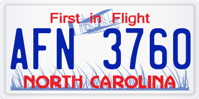 NC license plate AFN3760