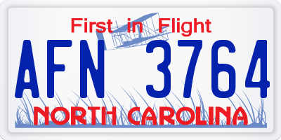 NC license plate AFN3764