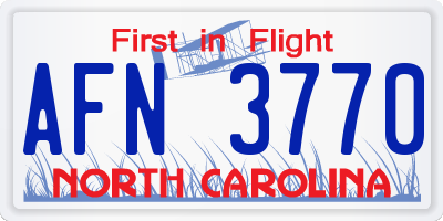 NC license plate AFN3770