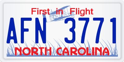 NC license plate AFN3771
