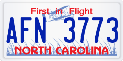 NC license plate AFN3773