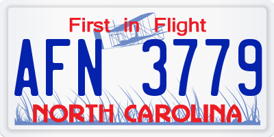 NC license plate AFN3779