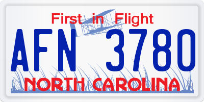 NC license plate AFN3780