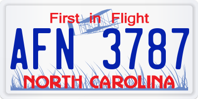 NC license plate AFN3787