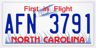 NC license plate AFN3791