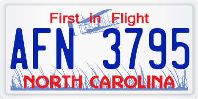 NC license plate AFN3795