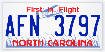 NC license plate AFN3797