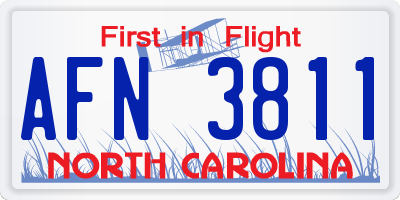 NC license plate AFN3811