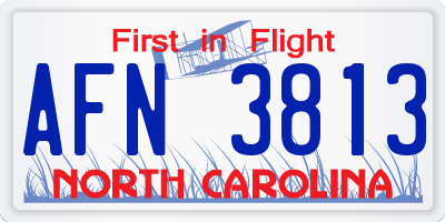 NC license plate AFN3813