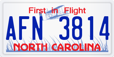 NC license plate AFN3814