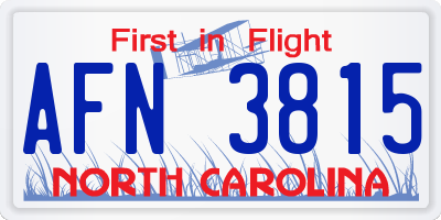 NC license plate AFN3815