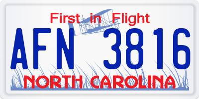NC license plate AFN3816