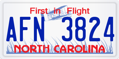 NC license plate AFN3824