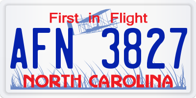 NC license plate AFN3827