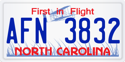 NC license plate AFN3832
