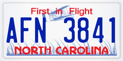 NC license plate AFN3841
