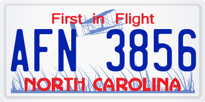 NC license plate AFN3856