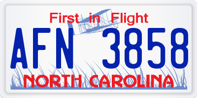 NC license plate AFN3858
